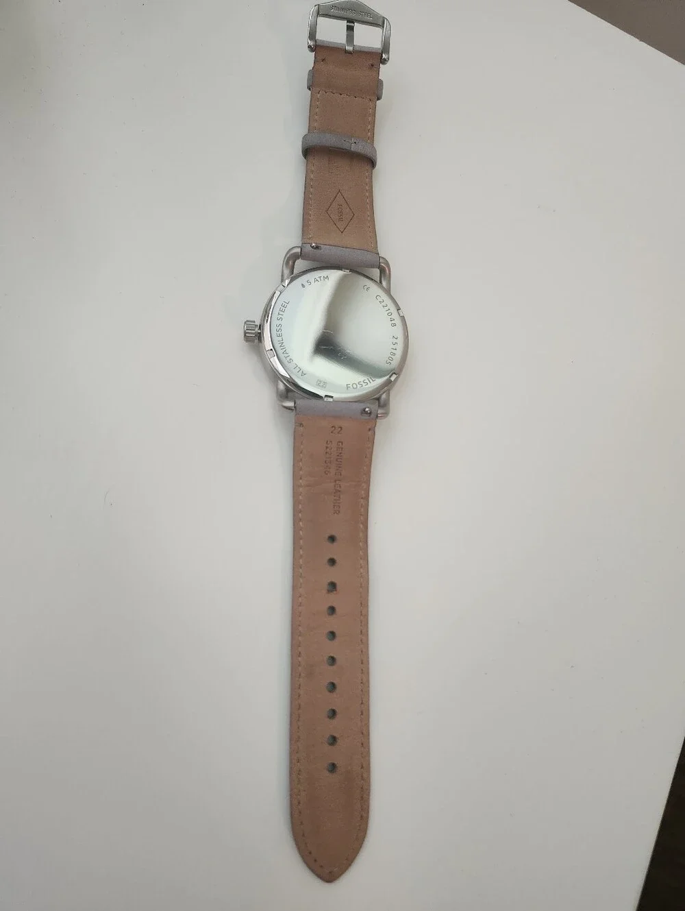 Fossil The Commuter Watch Gray Leather Strap